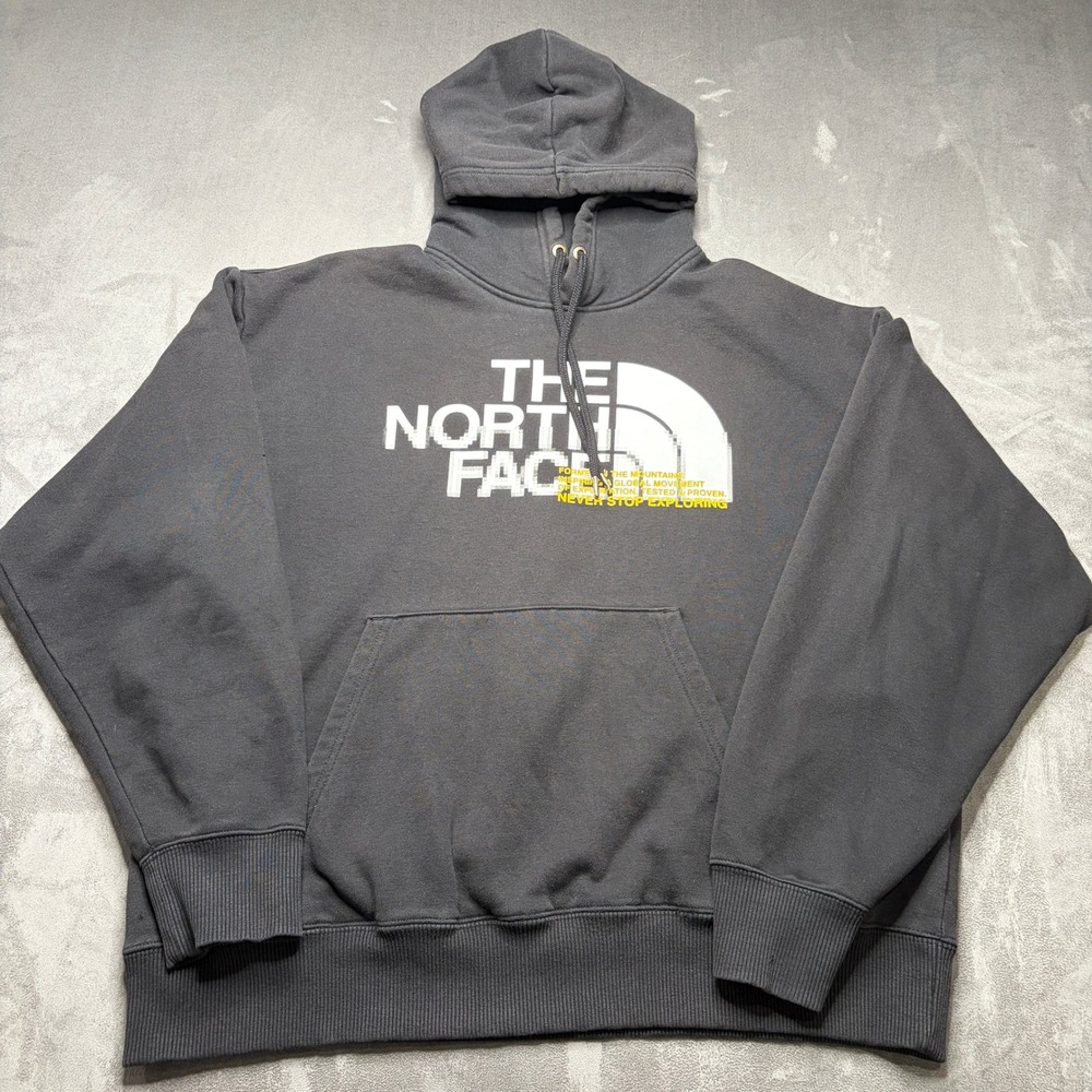 The North Face Hoodie Mens M Coordinates Black Pullover Graphic Half Dome Logo